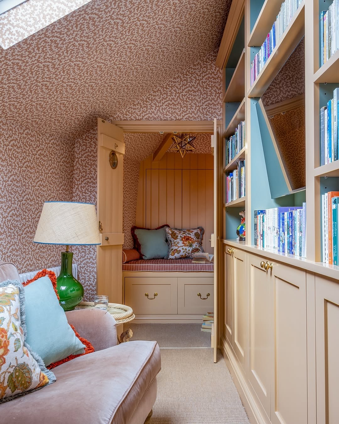 English country house reading nook