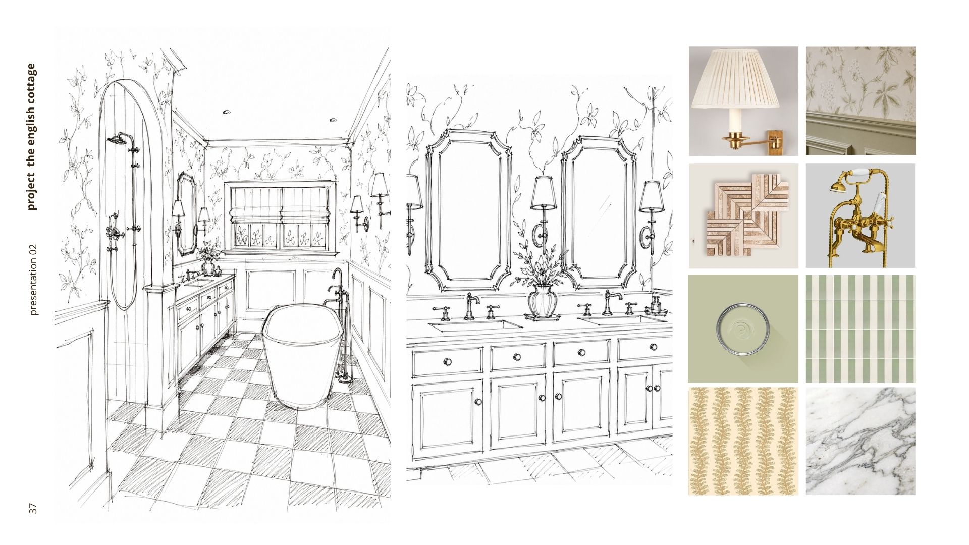 Badkamer schets & materialen