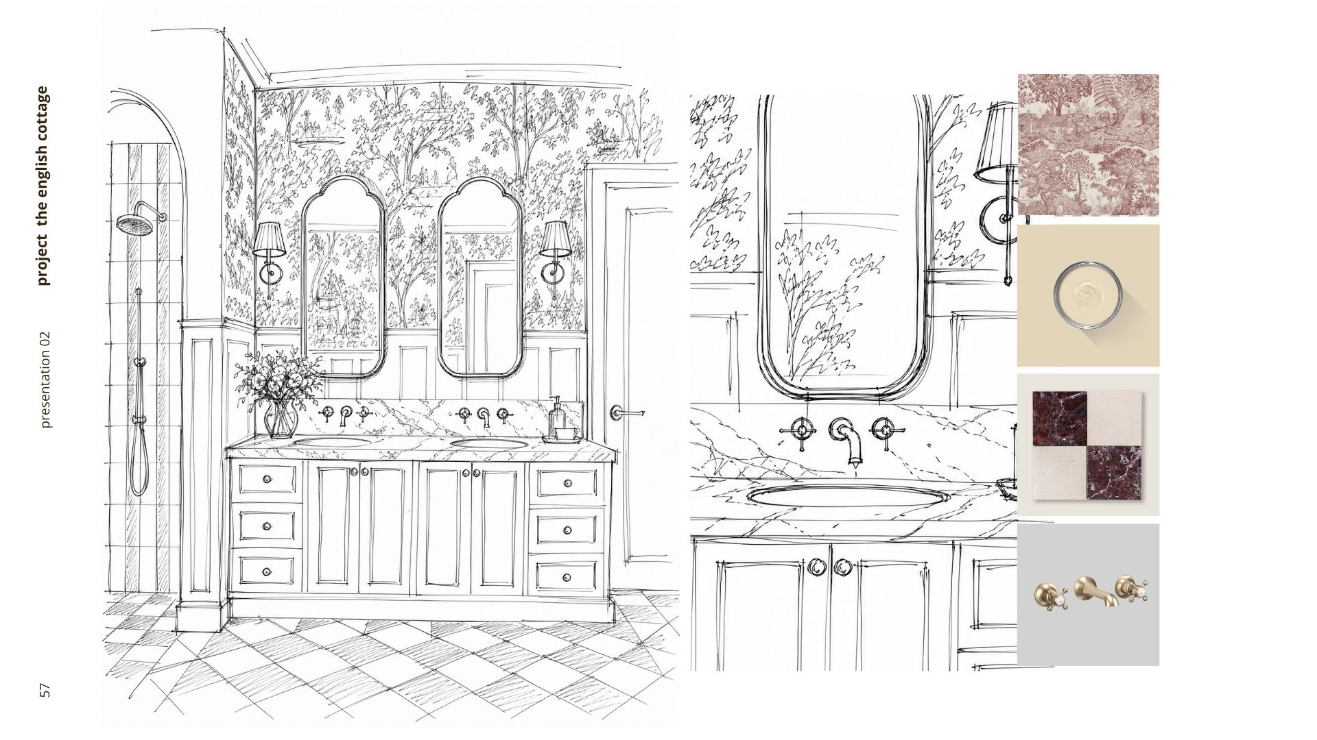 Badkamer 2e schets & materialen